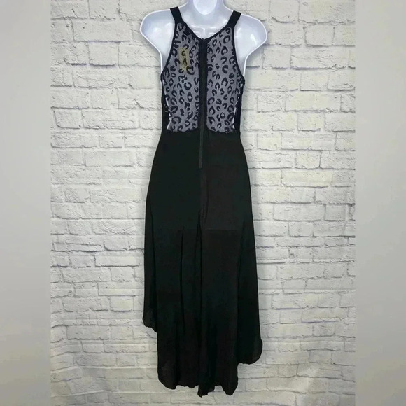 Forever 21 Flowy Black Hi-Low Animal Print Leopard Cheetah Boho Causal Dress - Picture 3 of 4